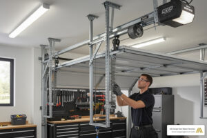 high lift garage door installation