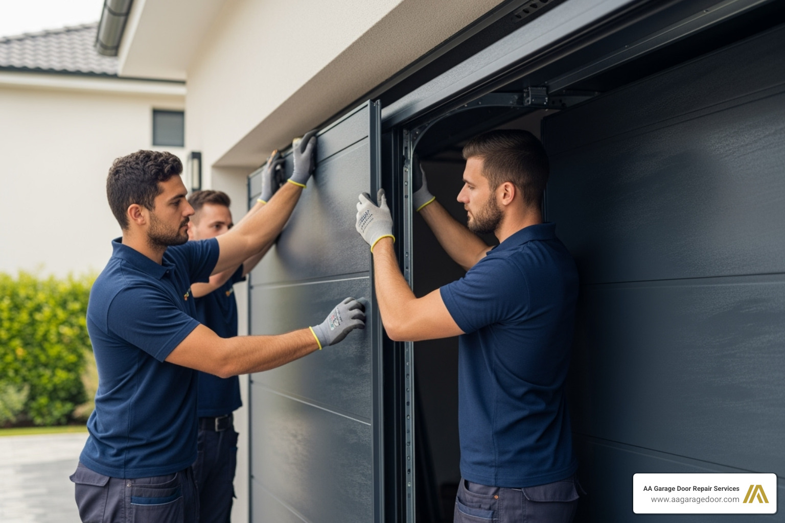 Steel garage door installation