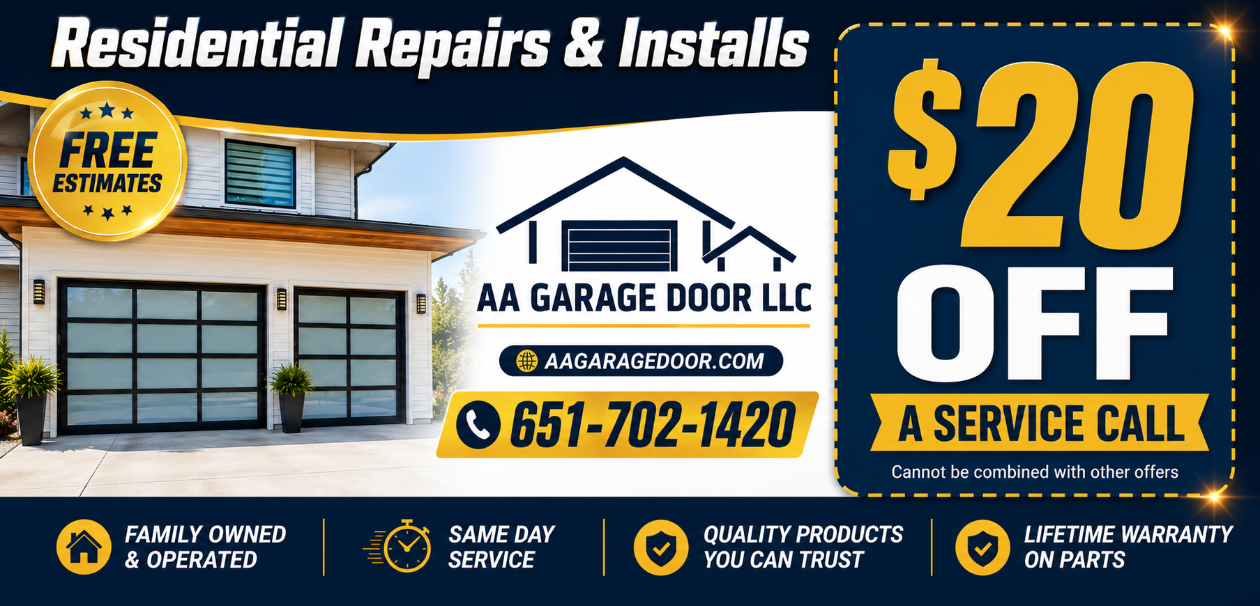 $20 OFF Garage Door Service Call